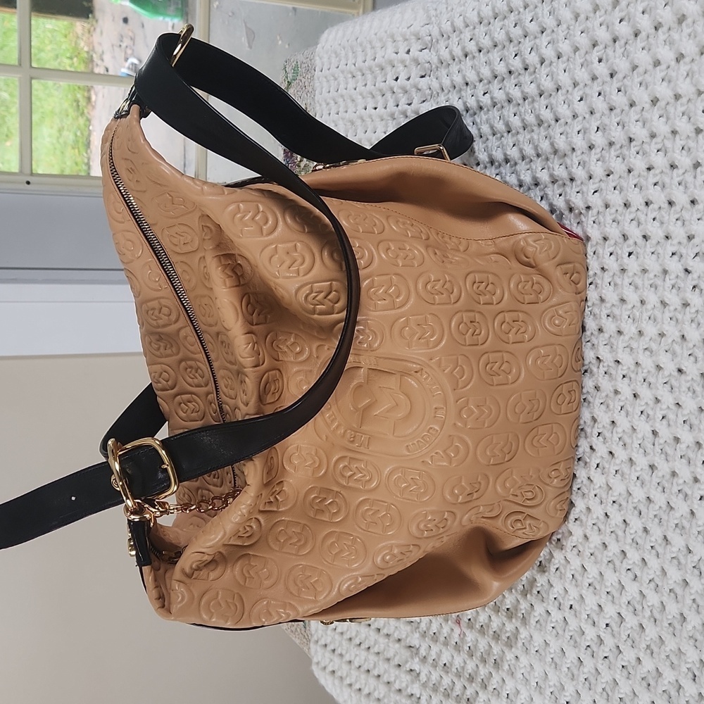 Marino Orlandi backpack or shoulder bag Huge-os with gold hardware - Picture 4 of 11